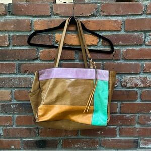 HOBO Valerie Tan, Purple, Orange, and Green Leather Tote